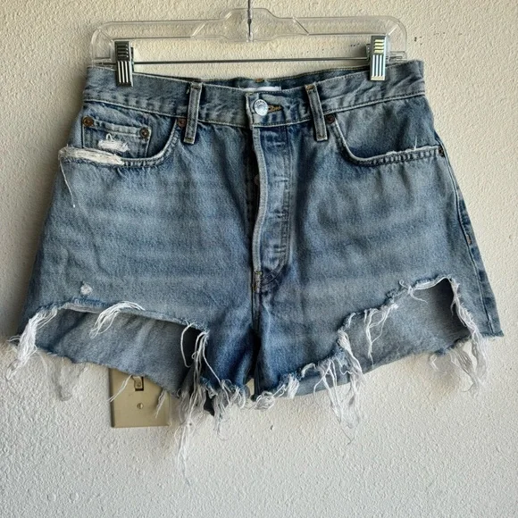 RE/DONE Originals 70s High Rise Short in Skylight Destroy